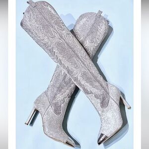 Gianni Bini Katyanna Over The Knee Rhinestone Embellished Western Dress Boots